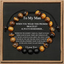Men's Tiger Eye Stone & Bead Bracelet | To My Man | To My Husband To My Man