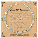 Anniversary Gift for Women | Bracelet with Year-Specific Message Card 11th Anniversary (Steel)
