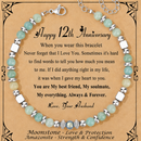 Anniversary Gift for Women | Bracelet with Year-Specific Message Card 12th Anniversary (Silk)