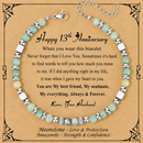Anniversary Gift for Women | Bracelet with Year-Specific Message Card 13th Anniversary (Lace)