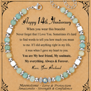 Anniversary Gift for Women | Bracelet with Year-Specific Message Card 14th Anniversary (Ivory)