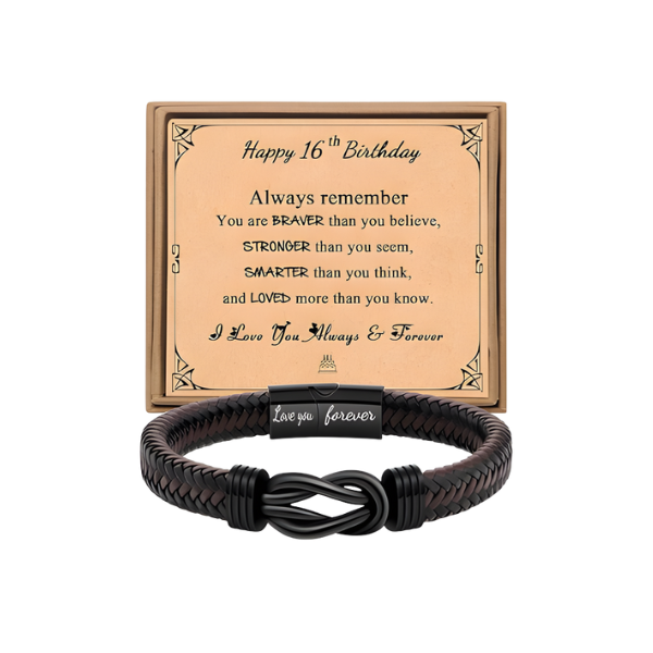 Birthday Gifts For 14, 15, 16 Year Old Boys | Men's Leather Bracelets Happy 16th Birthday