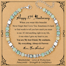 Anniversary Gift for Women | Bracelet with Year-Specific Message Card 17th Anniversary