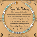 Anniversary Gift for Women | Bracelet with Year-Specific Message Card 19th Anniversary