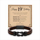 19th birthday bracelet with milestone year card