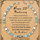 Anniversary Gift for Women | Bracelet with Year-Specific Message Card 22nd Anniversary