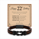 22nd birthday bracelet with milestone year card