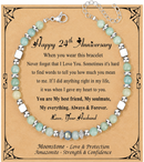 Anniversary Gift for Women | Bracelet with Year-Specific Message Card 24th Anniversary