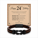 24th birthday bracelet with milestone year card