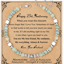 Anniversary Gift for Women | Bracelet with Year-Specific Message Card 25th Anniversary (Silver)