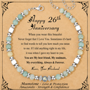 Anniversary Gift for Women | Bracelet with Year-Specific Message Card 26th Anniversary