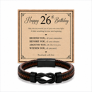 26th birthday bracelet with milestone year card