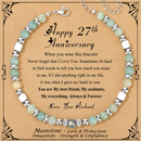 Anniversary Gift for Women | Bracelet with Year-Specific Message Card 27th Anniversary