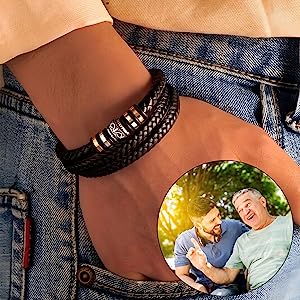 Armband für meinen Sohn/Enkel „Liebe dich für immer“ | Geflochtenes Lederarmband