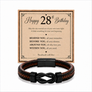 28th birthday bracelet with milestone year card
