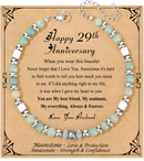 Anniversary Gift for Women | Bracelet with Year-Specific Message Card 29th Anniversary