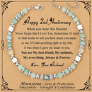 Anniversary Gift for Women | Bracelet with Year-Specific Message Card 2nd Anniversary (Cotton)