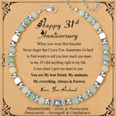 Anniversary Gift for Women | Bracelet with Year-Specific Message Card 31st Anniversary