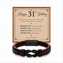 31st birthday bracelet with milestone year card