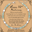 Anniversary Gift for Women | Bracelet with Year-Specific Message Card 32nd Anniversary