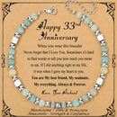 Anniversary Gift for Women | Bracelet with Year-Specific Message Card 33rd Anniversary