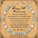 Anniversary Gift for Women | Bracelet with Year-Specific Message Card 34th Anniversary