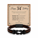 34th birthday bracelet with milestone year card
