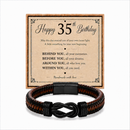 35th birthday bracelet with milestone year card
