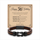 36th birthday bracelet with milestone year card