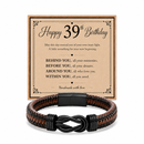 39th birthday bracelet with milestone year card