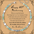 Anniversary Gift for Women | Bracelet with Year-Specific Message Card 40th Anniversary (Ruby)