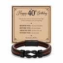 40th birthday bracelet with milestone year card