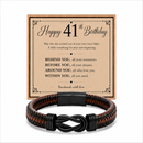 41st birthday bracelet with milestone year card