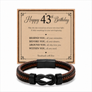 43rd birthday bracelet with milestone year card