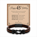 45th birthday bracelet with milestone year card