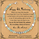 Anniversary Gift for Women | Bracelet with Year-Specific Message Card 4th Anniversary (Linen)