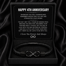 Anniversary Gifts for Him - Engraved Bracelet w/ Names for Husband