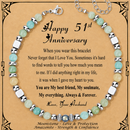 Anniversary Gift for Women | Bracelet with Year-Specific Message Card 51st Anniversary