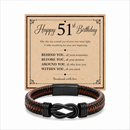 51st birthday bracelet with milestone year card
