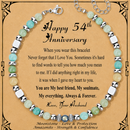 Anniversary Gift for Women | Bracelet with Year-Specific Message Card 54th Anniversary