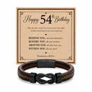 54th birthday bracelet with milestone year card