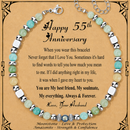 Anniversary Gift for Women | Bracelet with Year-Specific Message Card 55th Anniversary (Emerald)