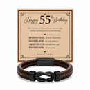55th birthday bracelet with milestone year card