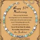 Anniversary Gift for Women | Bracelet with Year-Specific Message Card 57th Anniversary