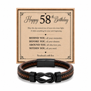 58th birthday bracelet with milestone year card