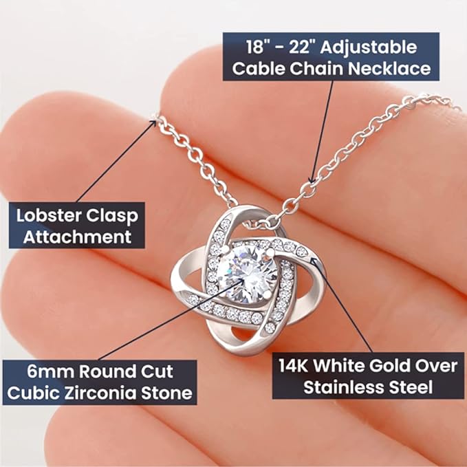 To My Daughter-In-Law Necklace | 14K White Gold W/ Zirconia & Gift Box