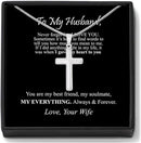 To My Husband / To My Man Cross Pendant Necklace | Stainless Steel To My Husband