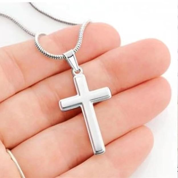 To My Husband / To My Man Cross Pendant Necklace | Stainless Steel