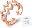 'To My Daughter' Ring W/ Message Card | 18K Gold Highs and Lows Ring Rose Gold