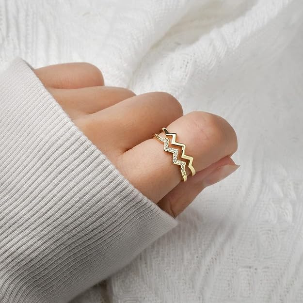 'To My Daughter' Ring W/ Message Card | 18K Gold Highs and Lows Ring